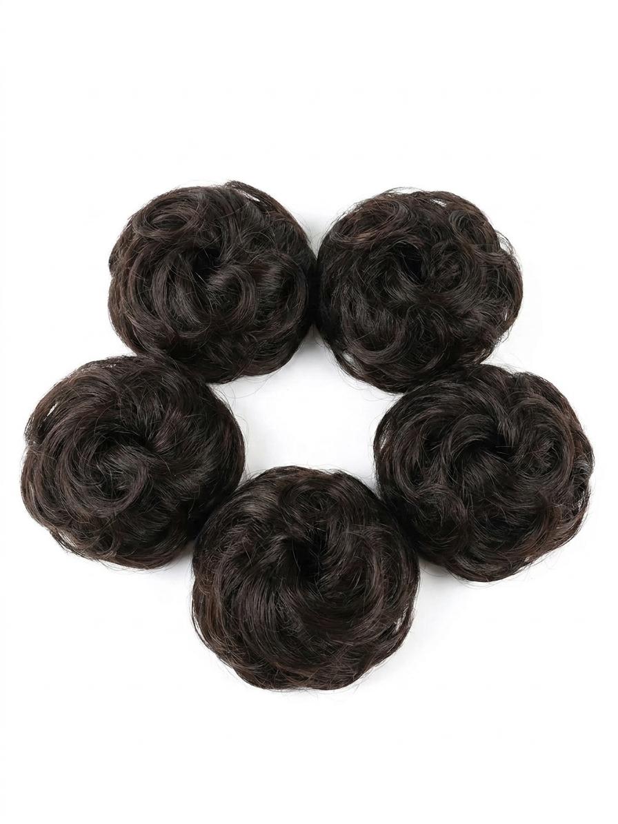 Luxurious Dark Brown Wavy Ponytail Hairpieces Set - Accessory by Rivky Wigs
